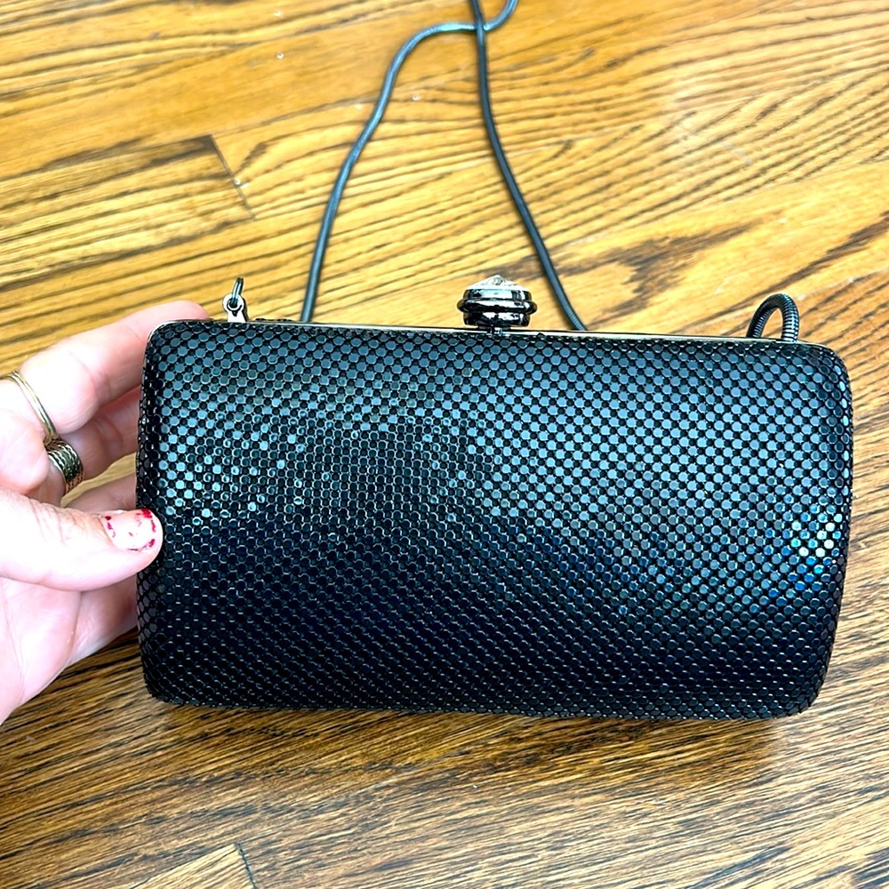Sondra Roberts clutch metallic black
